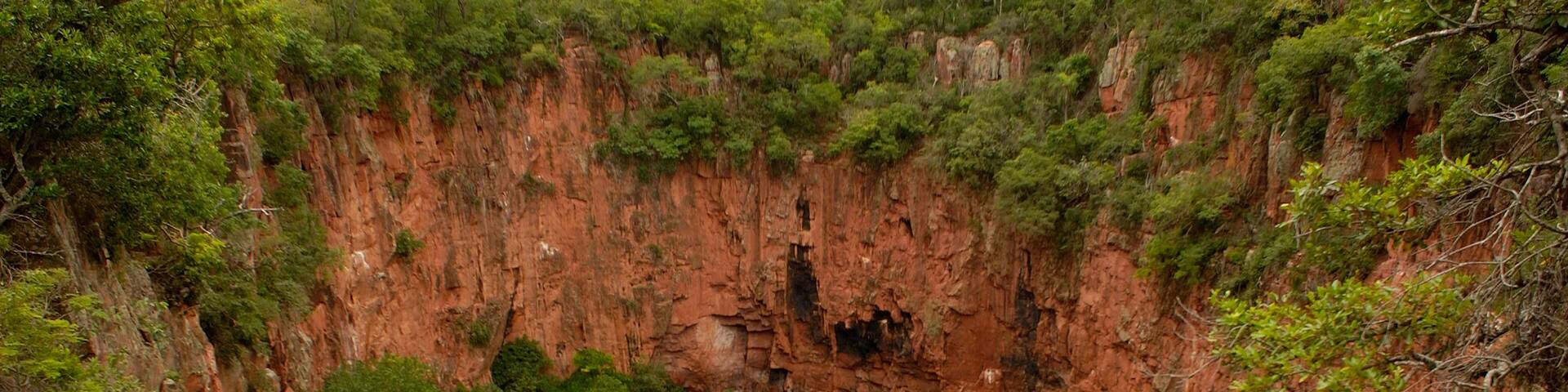Sink hole now used by Macaws for nesting Serra da Bodoquena. Mato Grosso do Sur Province. Brazil. South America
