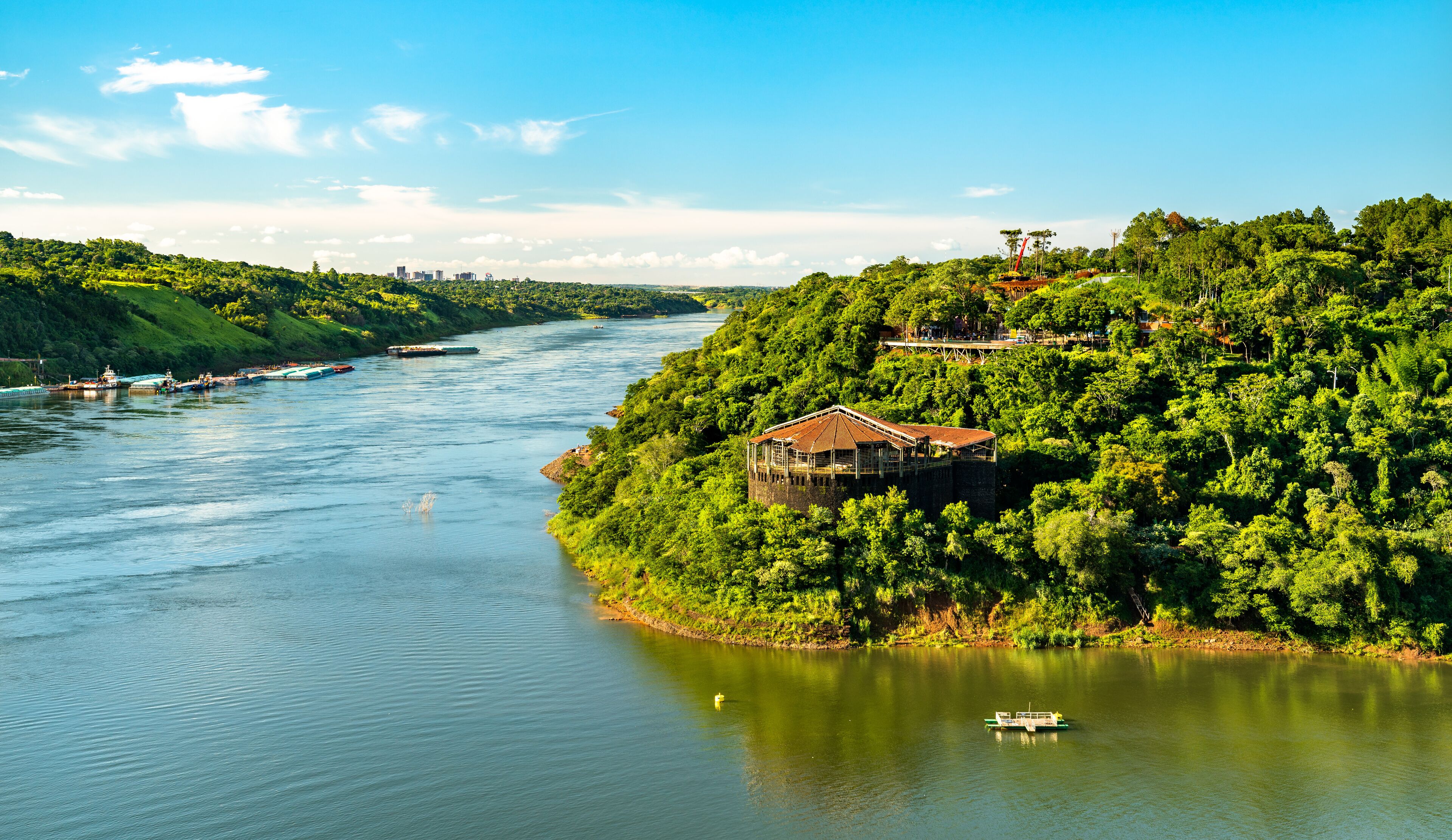 The triple border of Paraguay, Argentina and Brazil at the confluence of the Parana and Iguazu rivers