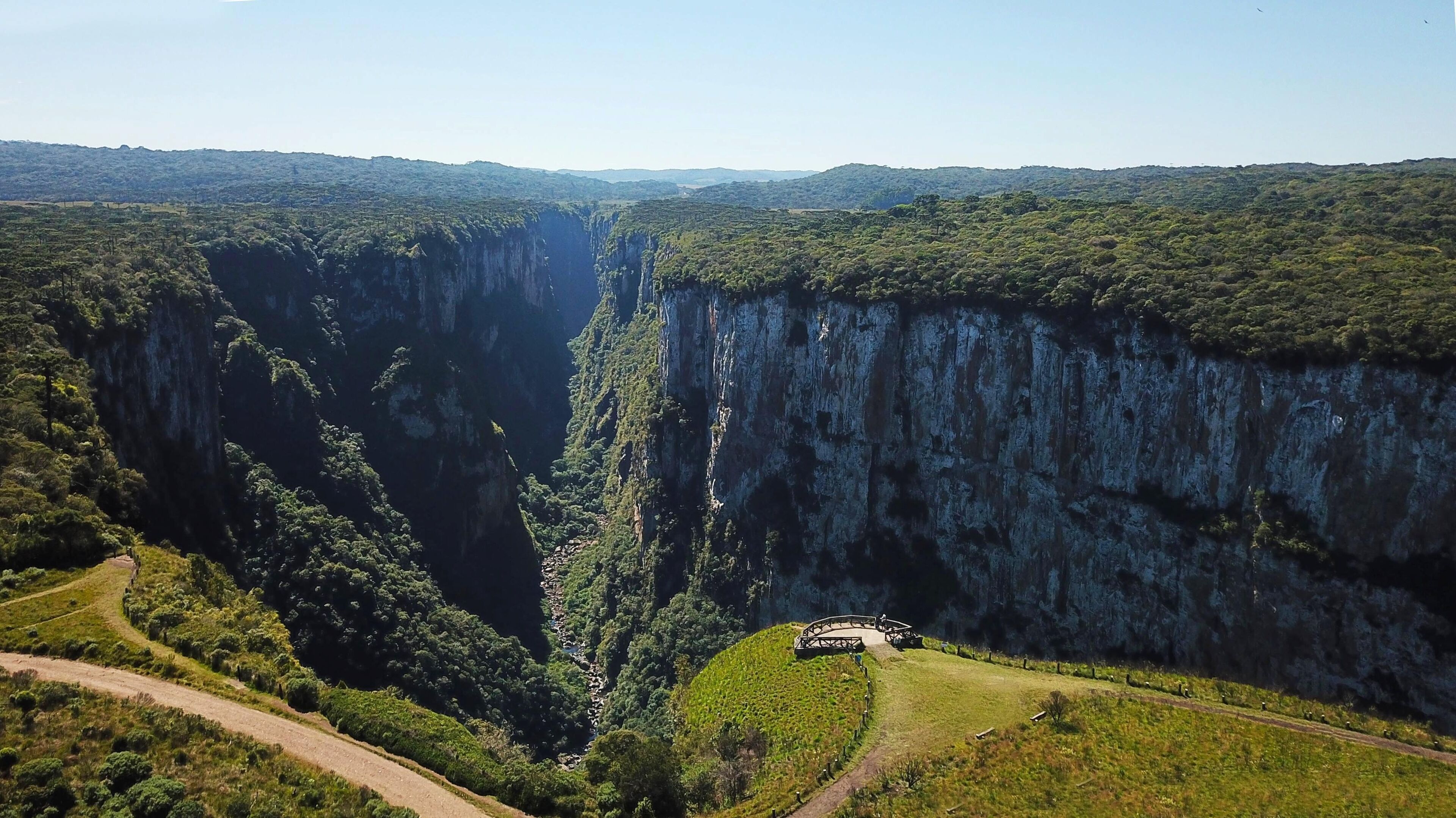Aerial view of Itaimbezinho Canyon, Cambará do Sul RS. Aparados da Serra National Park - Brazil
