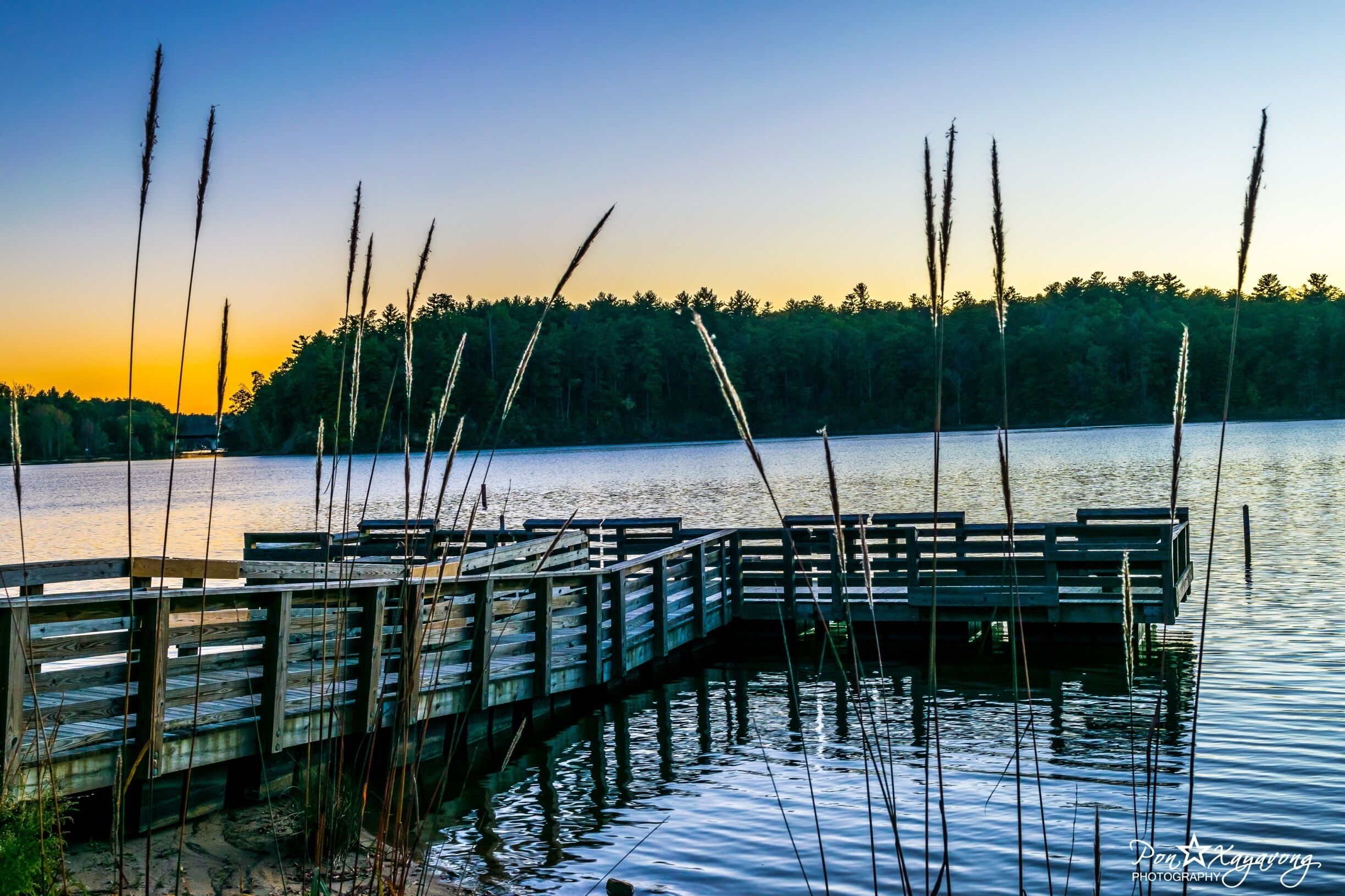 Sunset at Lake James fishing pier!
