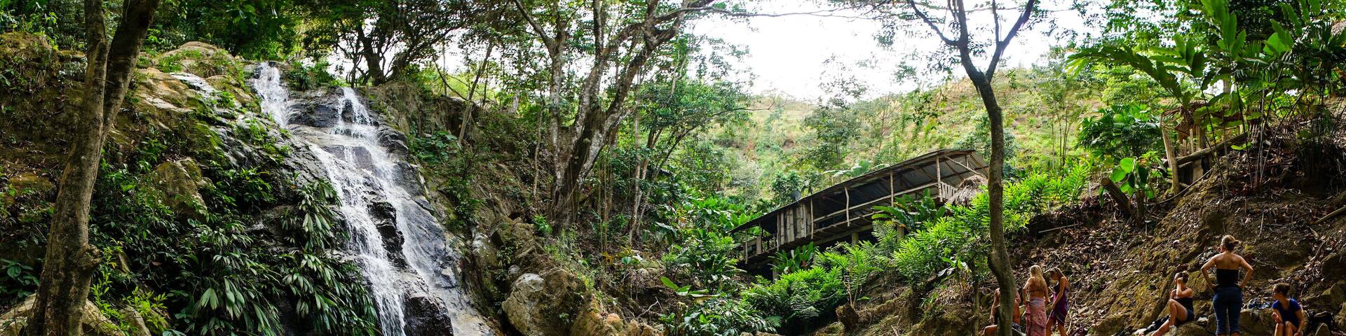 Waterfall in the jungle near Minca, Colombia.