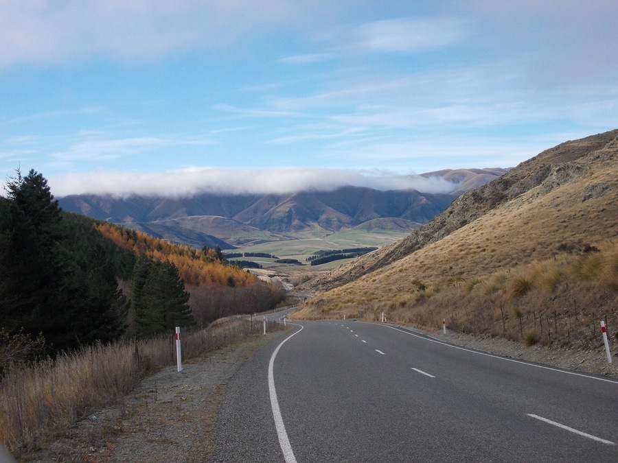 Going up to Lake Tekapo.