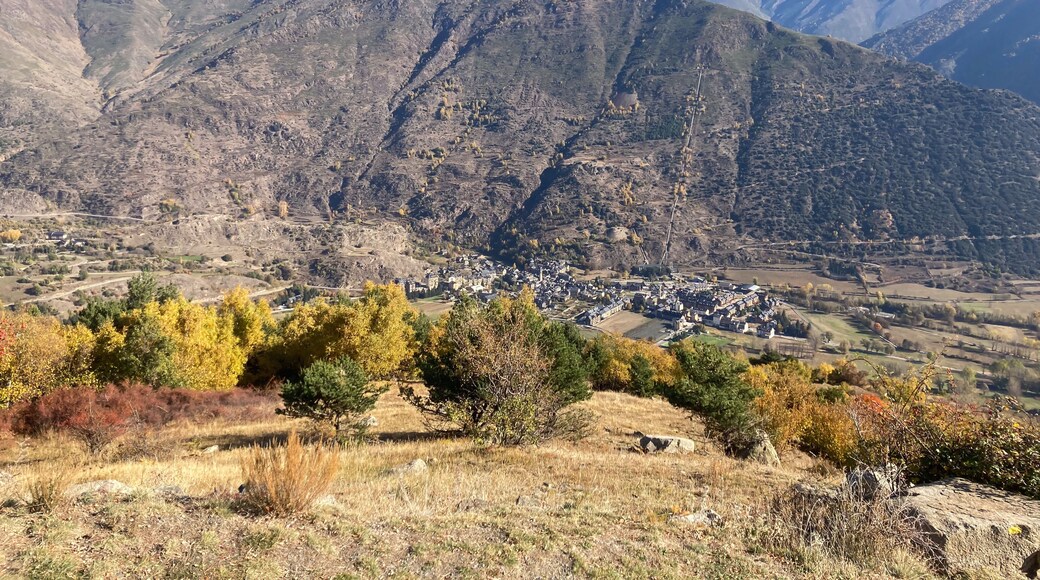 Pyrenees mountains overlooking Alt Aneu village in Catalonia