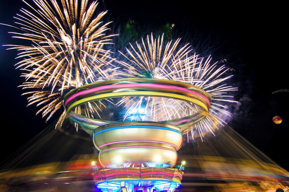 Fireworks at the luna park.