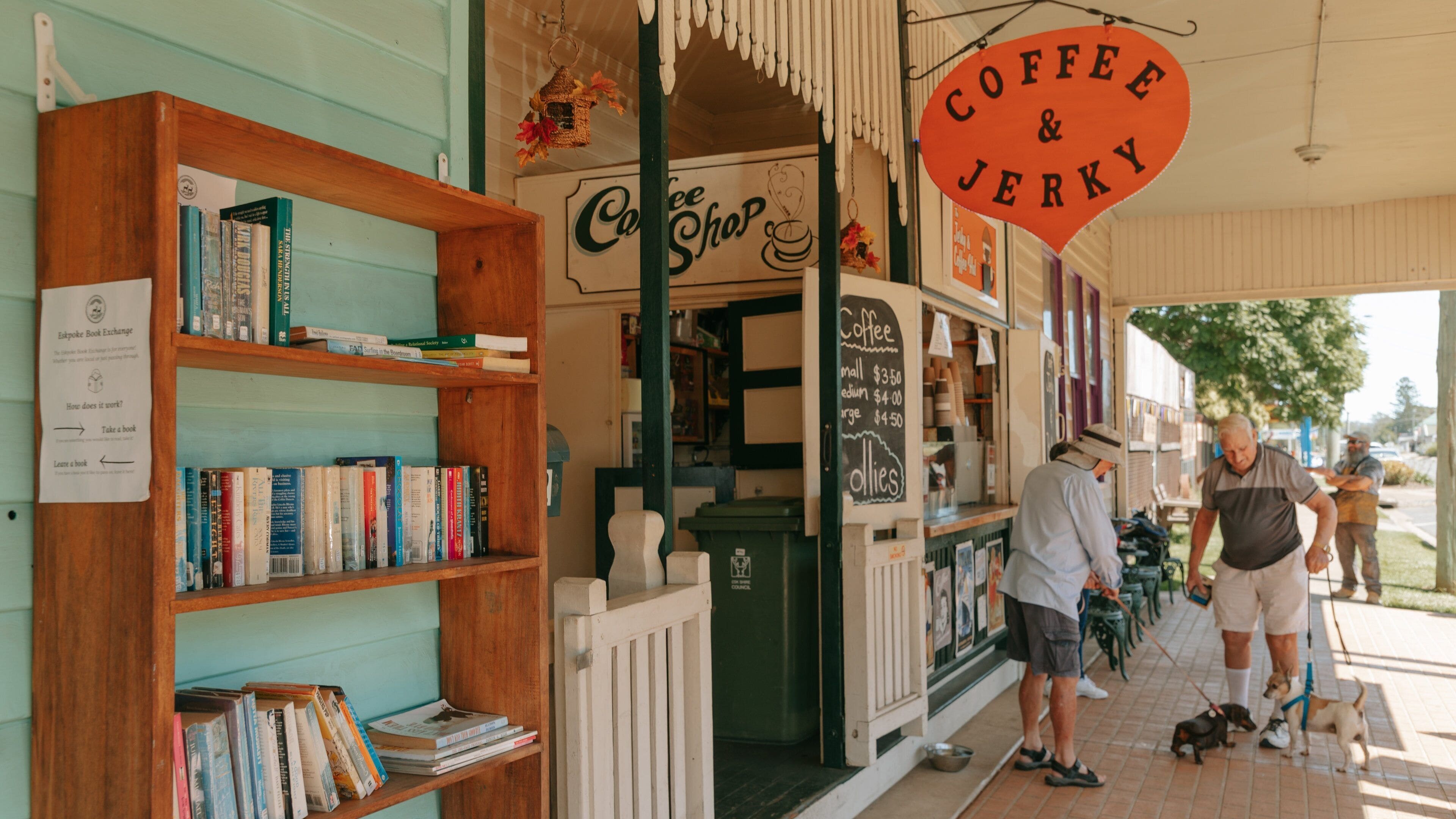 Esk which includes cuddly or friendly animals, signage and street scenes