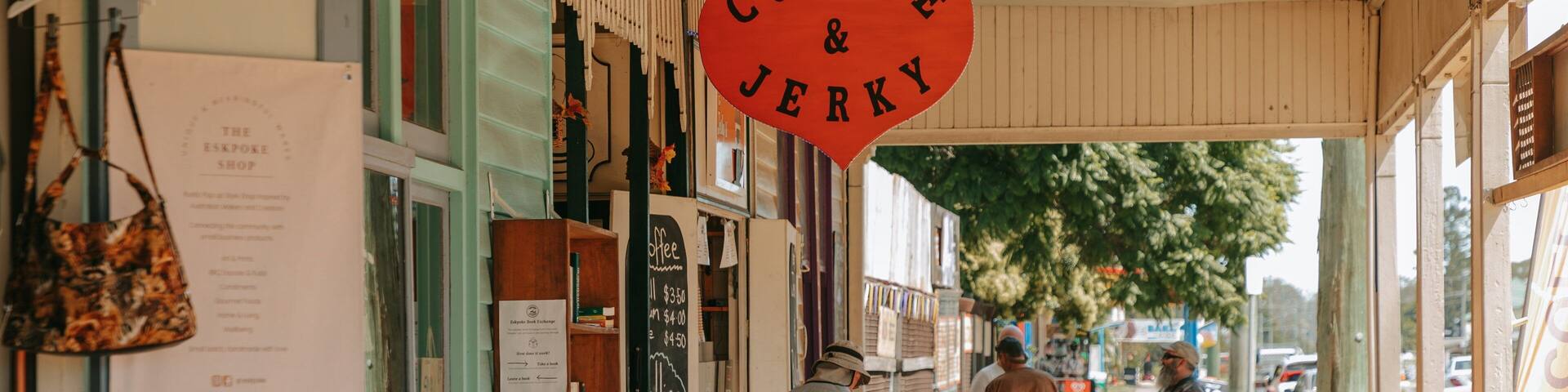 Toogoolawah which includes signage, a small town or village and street scenes