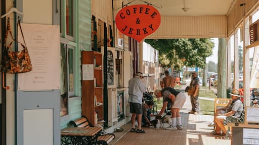 Toogoolawah which includes signage, a small town or village and street scenes