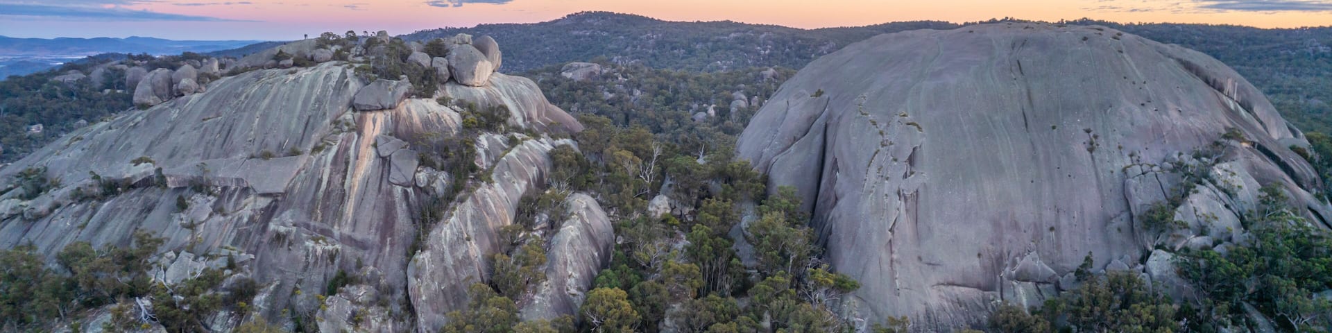 Aerial view of Girraween National Park with Granite Belt, Queensland, Australia.