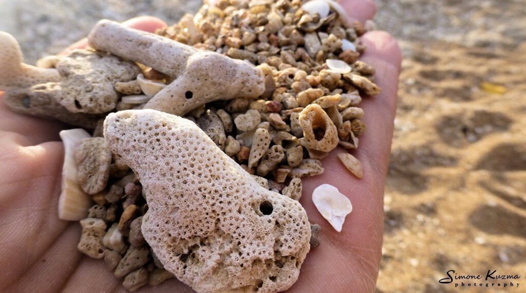 An old man lived here, a hermit, for over 50 years - he let no one on "his" beach. He's gone now, and you can now watch the best sunsets from this stretch of coral beach.