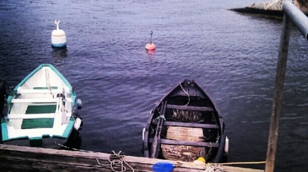 Little picturesque village with a little beach and kiosk.