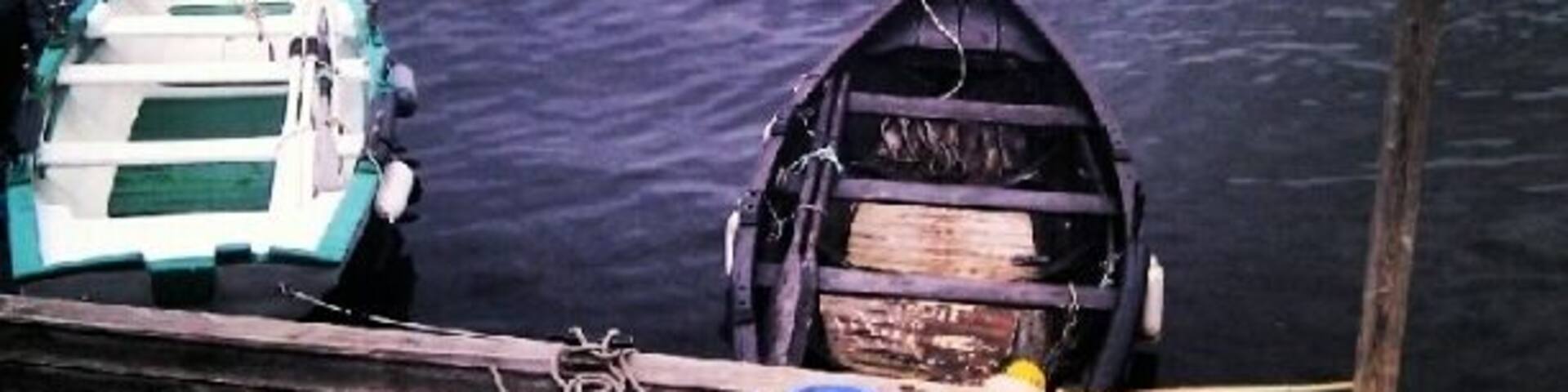 Little picturesque village with a little beach and kiosk.