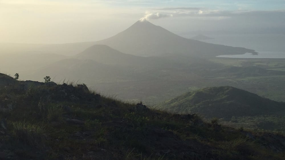 Mombotombo in the distance