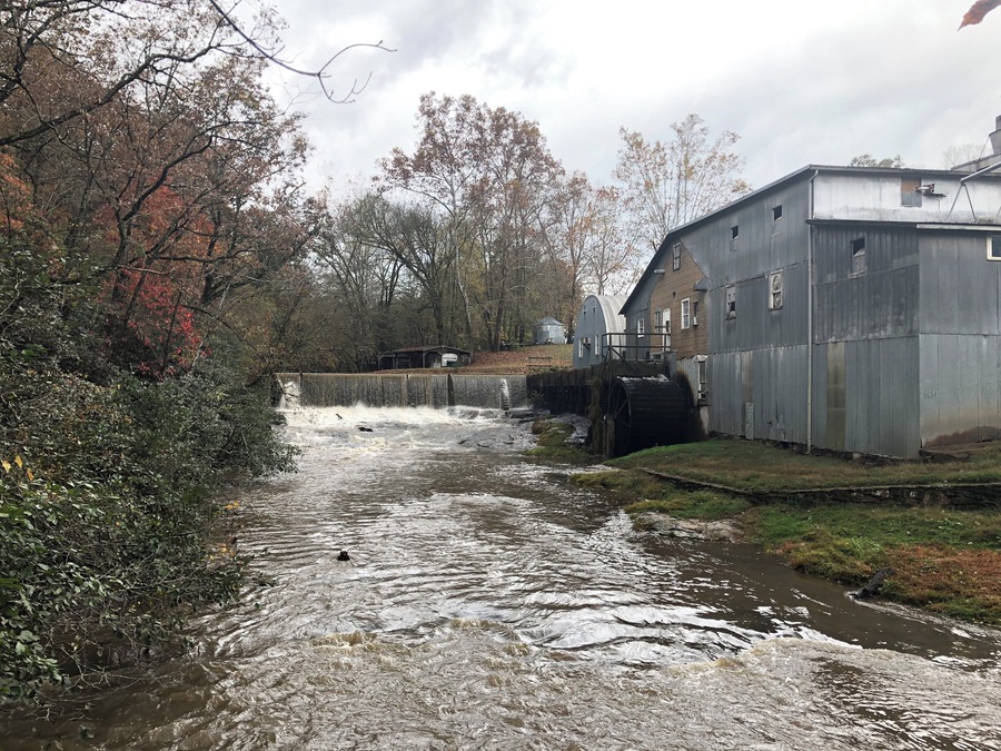 Taken from the wooden suspension bridge that goes over the water. The shop has a lot of cool stuff. Jellies, honey, and baking mixes (some ground right here at the mill). The store only accepts checks or cash! No credit cards!!!! Definitely worth a stop if you are in the area.