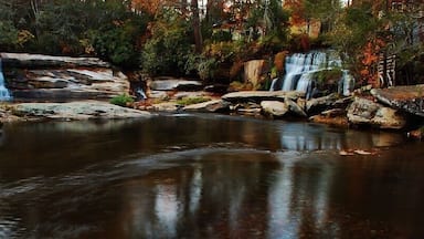 Both falls of Living Waters Ministry. I went thru the creek to get this shot. Well worth it! Take a lunch, sit next to the creek & take in the sounds and the magnificent beauty of this place! Just a short walk from the road will get you here! #roadtrip #waterlust #wanderlust #weekendgetaway #northcarolina