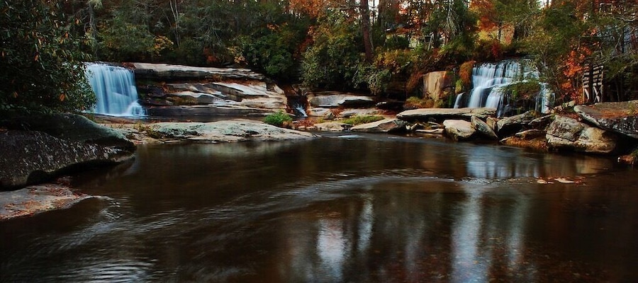 Both falls of Living Waters Ministry. I went thru the creek to get this shot. Well worth it! Take a lunch, sit next to the creek & take in the sounds and the magnificent beauty of this place! Just a short walk from the road will get you here! #roadtrip #waterlust #wanderlust #weekendgetaway #northcarolina
