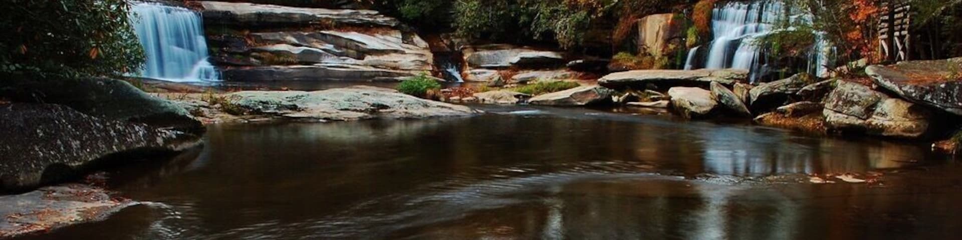 Both falls of Living Waters Ministry. I went thru the creek to get this shot. Well worth it! Take a lunch, sit next to the creek & take in the sounds and the magnificent beauty of this place! Just a short walk from the road will get you here! #roadtrip #waterlust #wanderlust #weekendgetaway #northcarolina