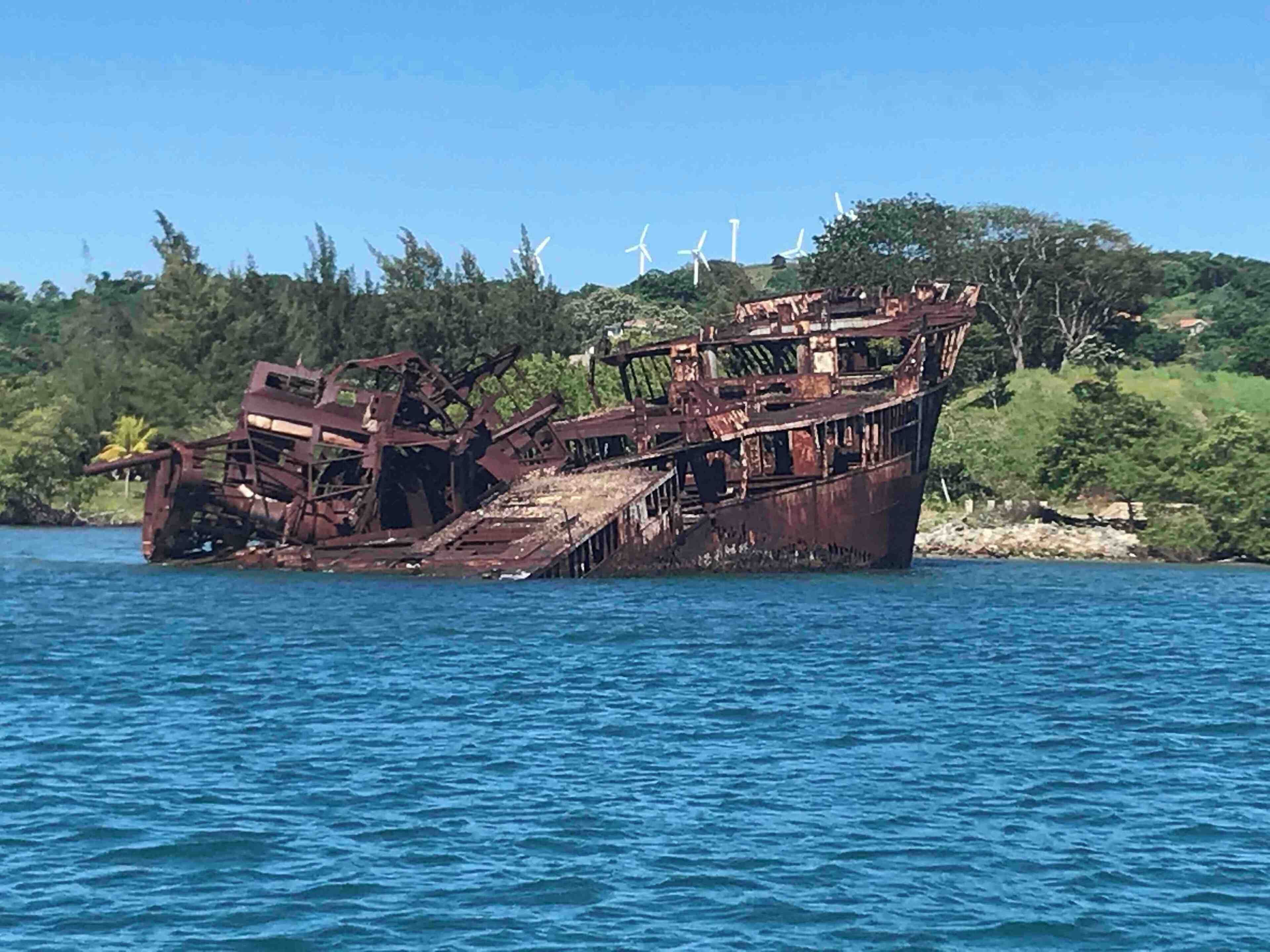 Old shipwreck of an oil tanker. Homeless people actually used to squat here for a period of time.