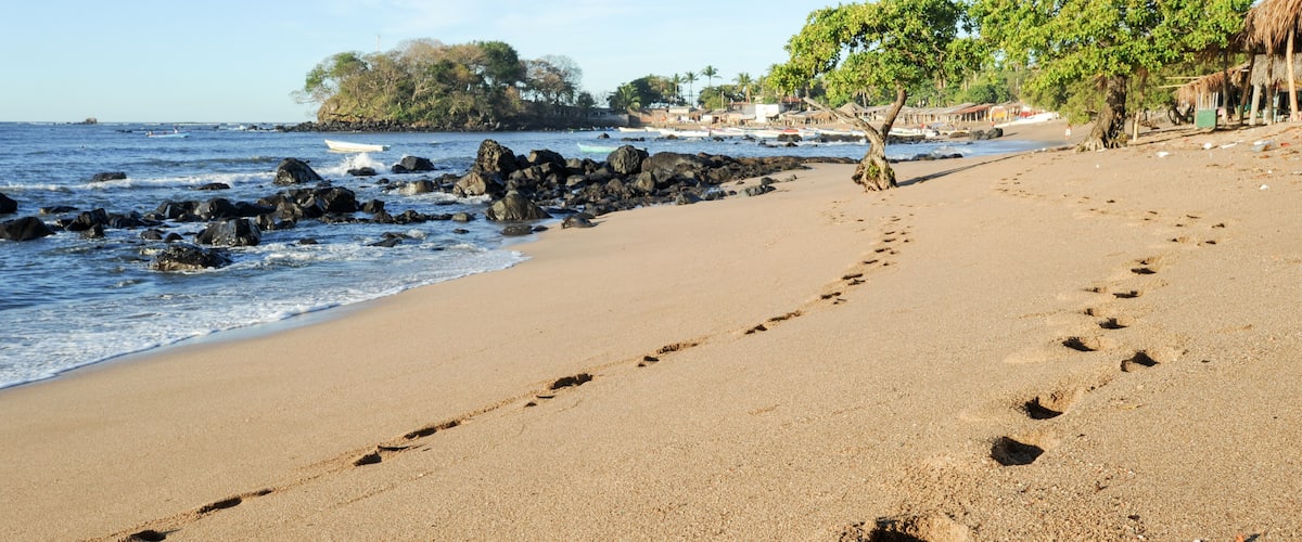 Footprint on the beach of Los Cobanos