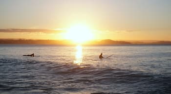 Sunlight reflecting off the water surface on a still evening on the Gold Coast