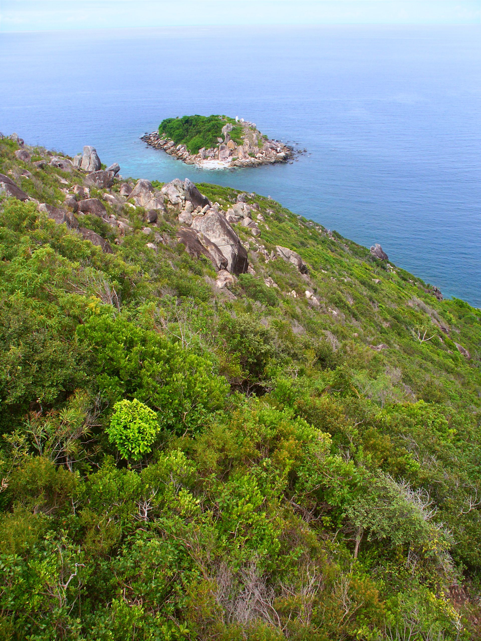 View of Little Fitzroy Island from Fitzroy Island in Queensland Australia