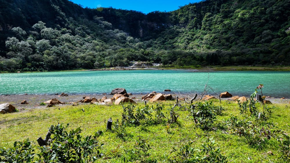 Old Volcano's Crater now Turquoise Lake, Alegria, El Salvador