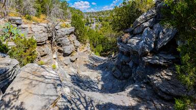 The Limestone Walls of Dogleg Canyon, Colorado Bend State Park, Texas, USA