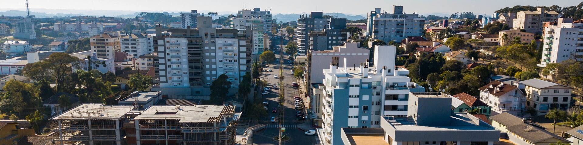 Veranopolis RS. Aerial view of downtown Veranópolis, Rio Grande do Sul, Brazil