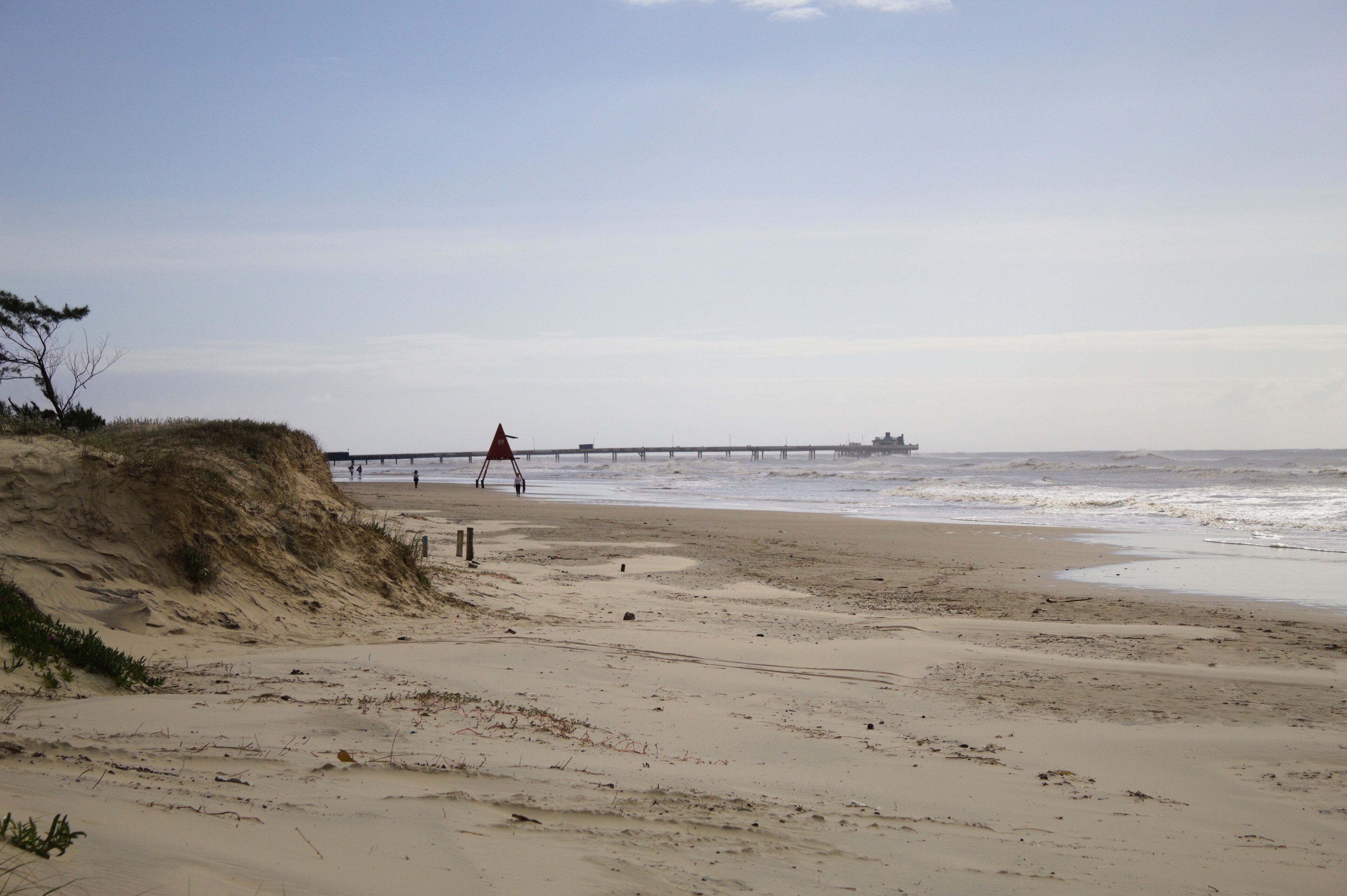 Piles of sand on Xangri-la beach in the state of Rio Grande do Sul in Brazil