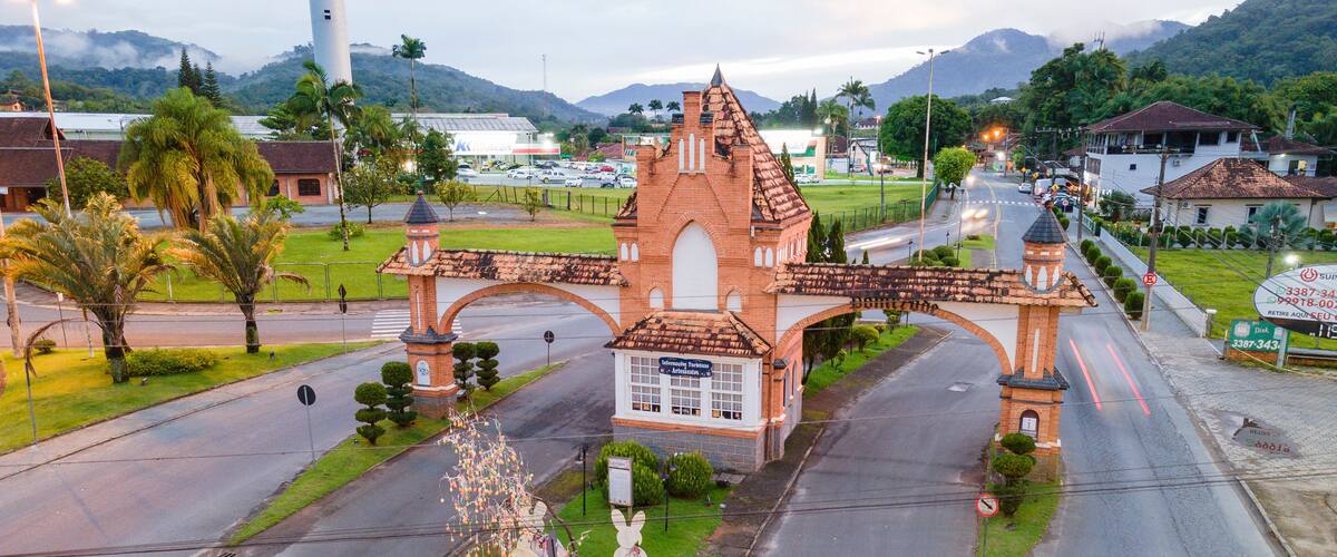 Welcome portal in the city of Pomerode in Santa Catarina