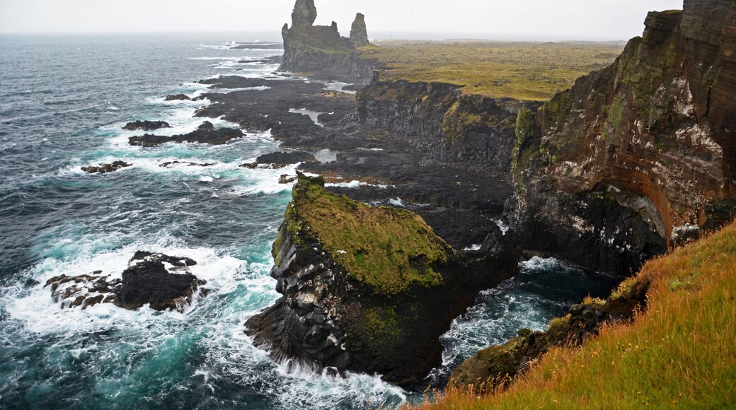 Cliffs of Dritvik Djúpalónssandur in Icelandic Reykjanes Peninsula