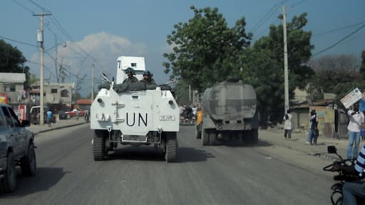 MINUSTAH, The United Nations Stabilization Mission in Haiti, armored personnel carrier shortly after the 2010 earthquake. #2 of 3