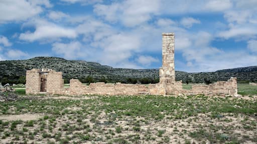 Fort Lancaster State Historic Site, Sheffield, Texas is the historic stone and adobe ruins,barracks and fireplace chimneys of a frontier U.S. Army pioneer post and military fort to protect pioneers