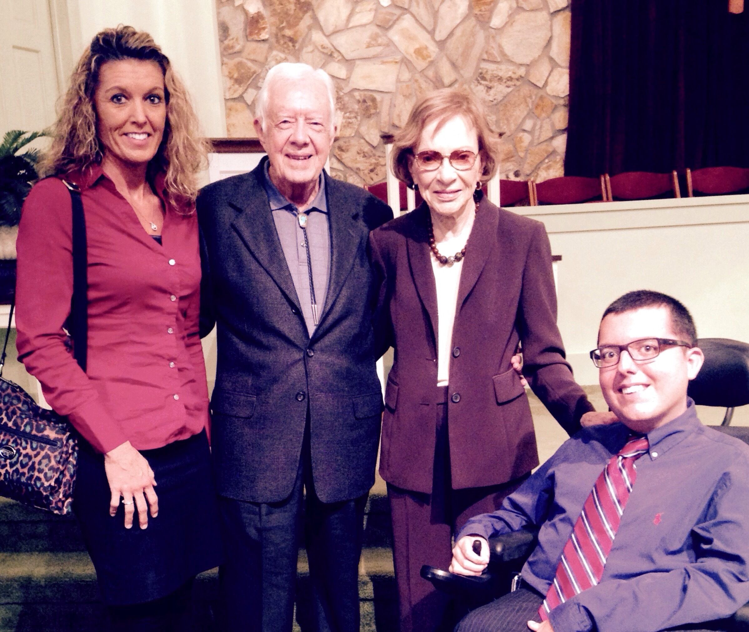 President Jimmy Carter still teaches Sunday School on select dates and once the service is over, you can meet him and Rosalyn. #surreal