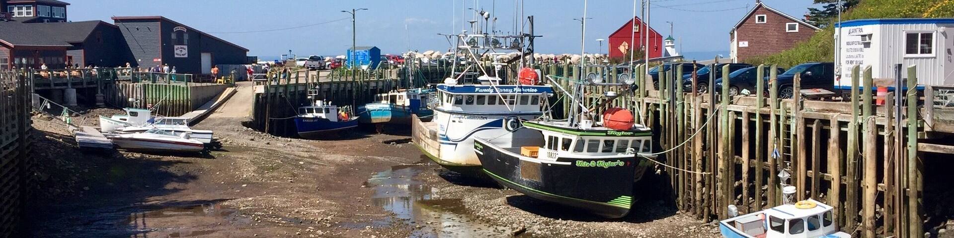 Low tide at Halls Harbor. Located on the bay of Fundy this area has tidal changes of 40-52 feet daily. Really amazing to see.