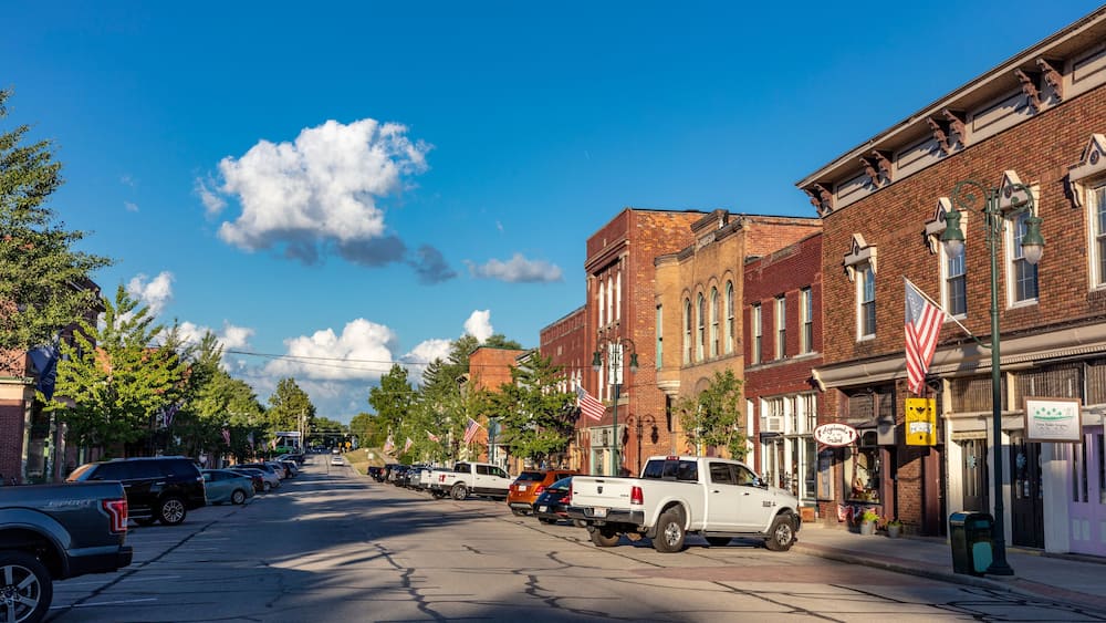 Main Street in Grand Rapids, Ohio, USA