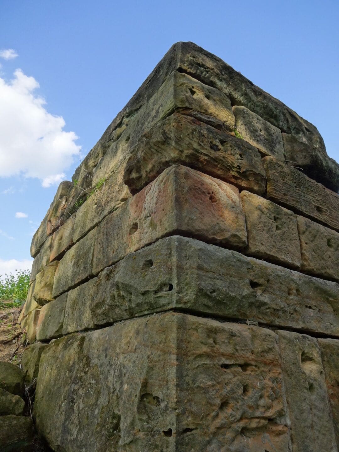A closeup of the native sandstone used to construct the locks.

Lockville Canal Park is a 7 acre green space that contains three intact locks that once made up part of the central section of the Ohio and Erie Canal, a 308-mile highway of water that connected Lake Erie at Cleveland to the Ohio River at Portsmouth.

Construction on the locks began on July 4th, 1825 and took over seven years to complete. The canal system propelled Ohio's economy from last in the nation to nearly first in just a few years.
