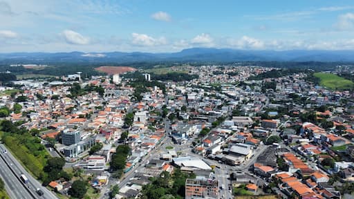 aerial view of the city of Arujá, SP, Brasil.