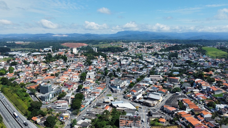aerial view of the city of Arujá, SP, Brasil.