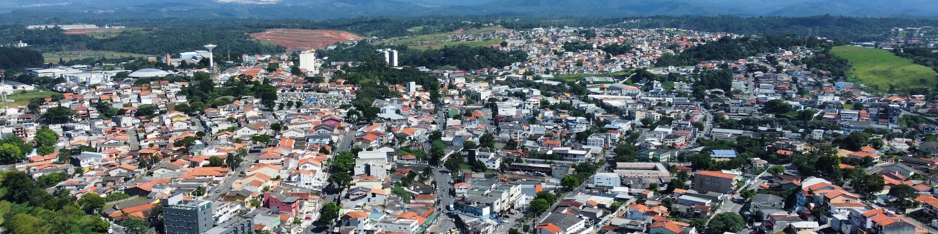 aerial view of the city of Arujá, SP, Brasil.