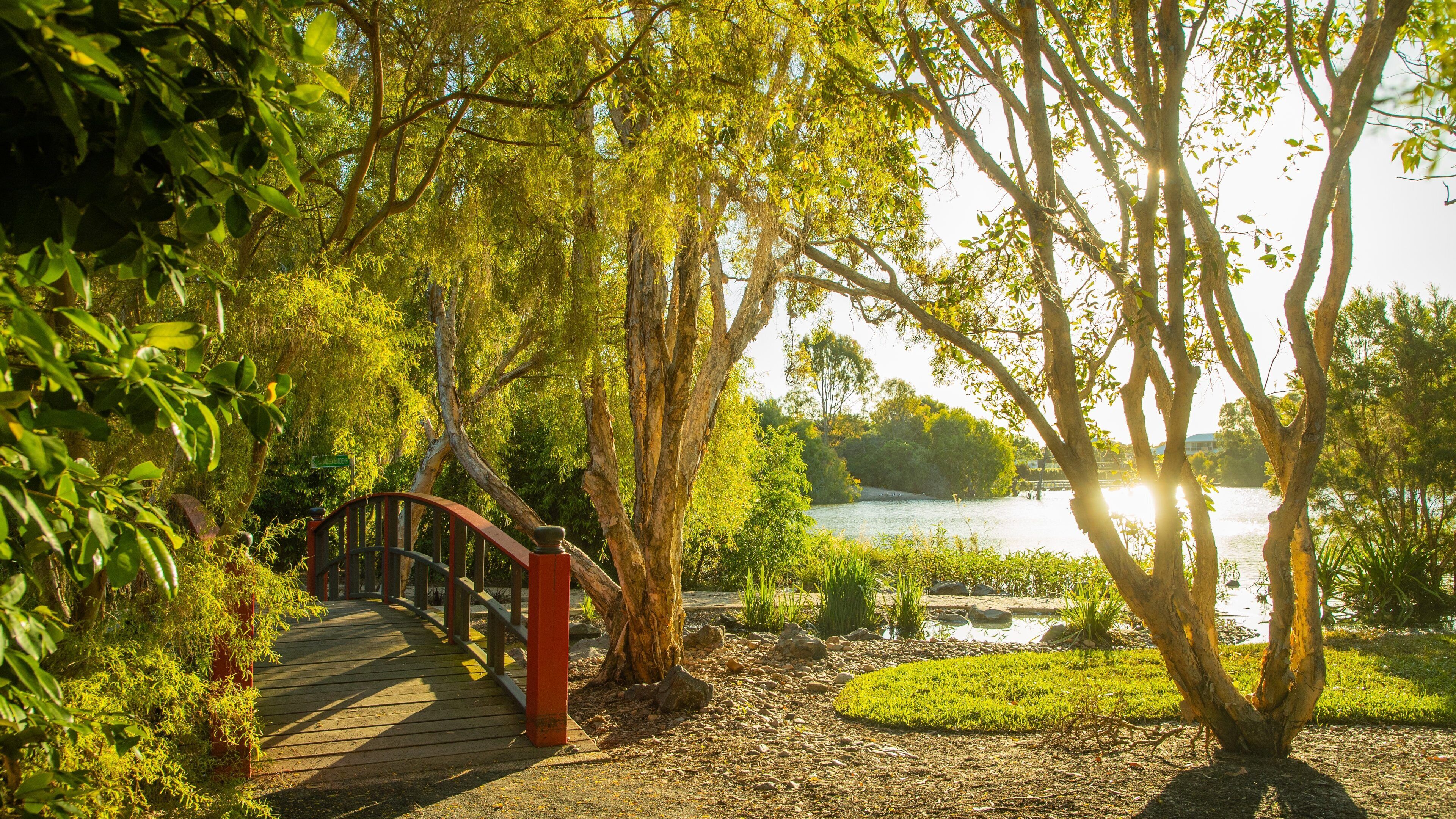 Bundaberg North which includes a lake or waterhole, a sunset and a park