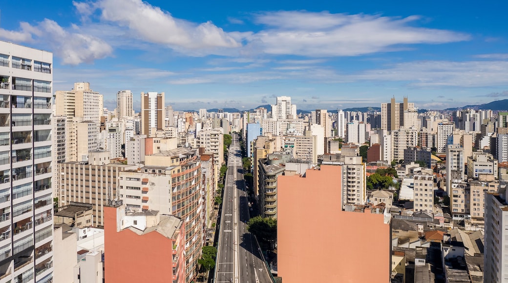 Elevated President João Goulart, earthworm, in the Santa Cecilia neighborhood in São Paulo, Brazil, seen from above
