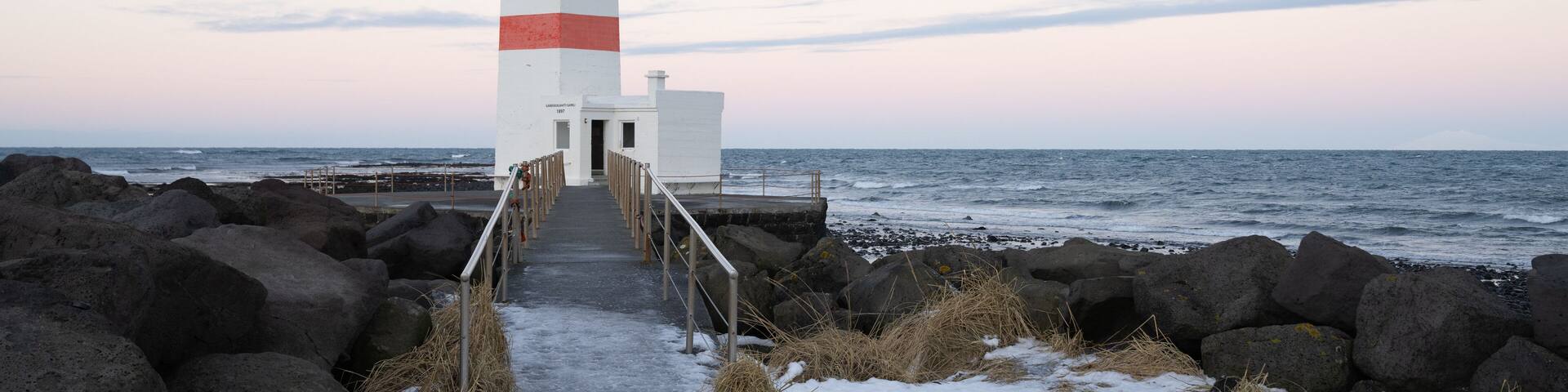 New lighthouse in Keflavik during the day