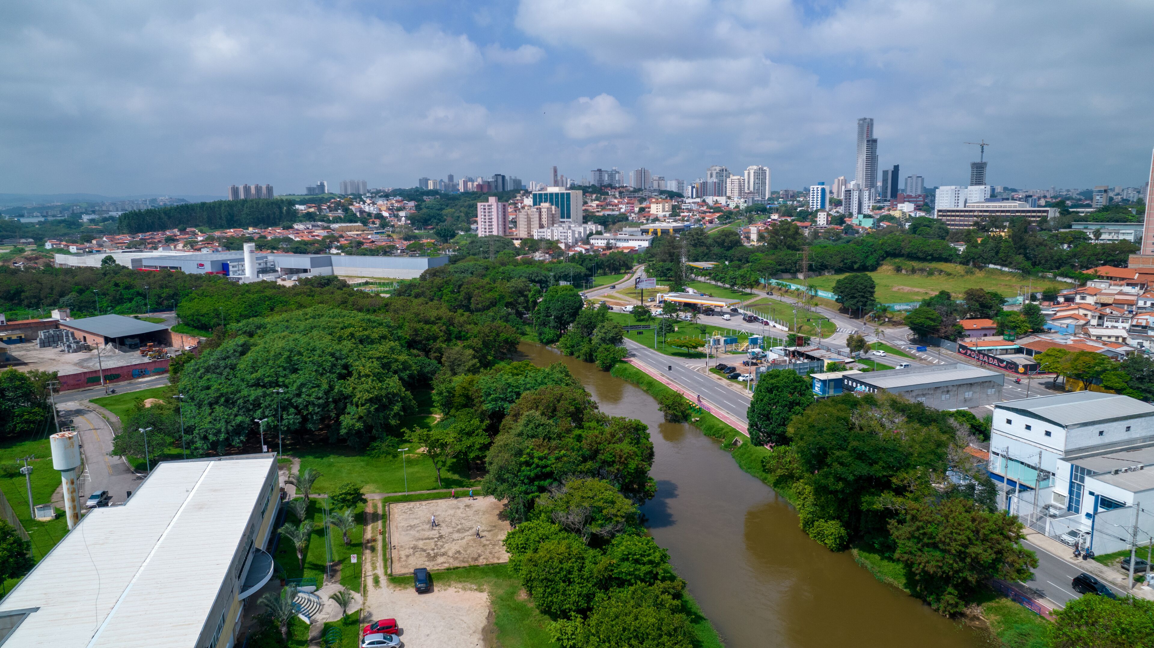 Aerial view of the city of Sorocaba, Brazil. city ​​center