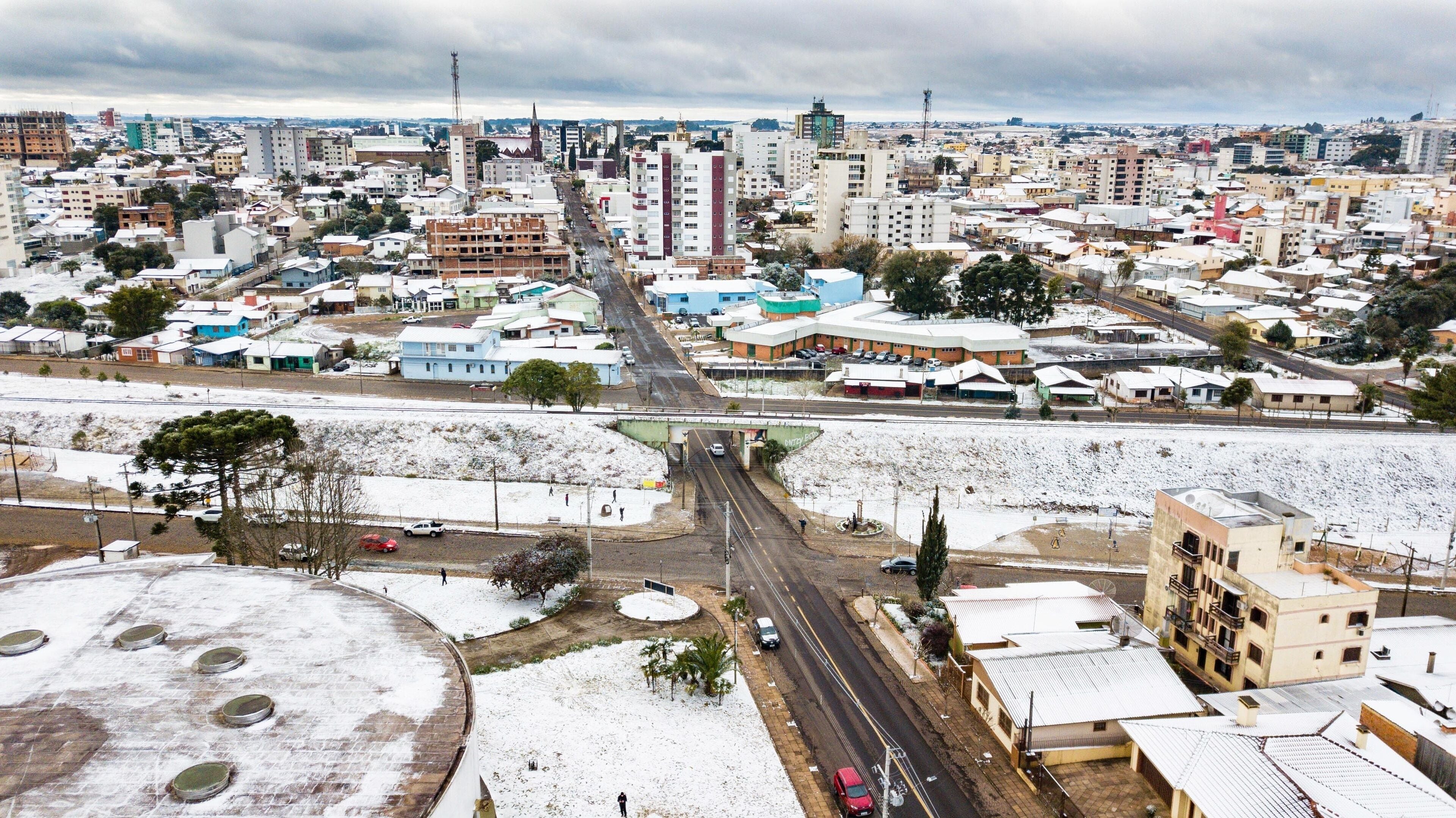 Snow in Rio Grande do Sul - Snow in Vacaria RS, Serra Gaúcha, Brazil