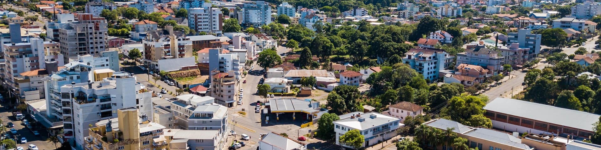 Nova Prata RS. Aerial view of the city of Nova Prata, Rio Grande do Sul