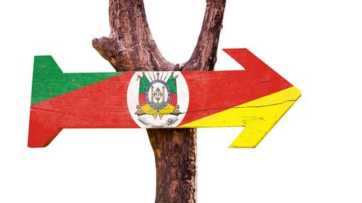 Rio Grande do Sul wooden sign isolated on white