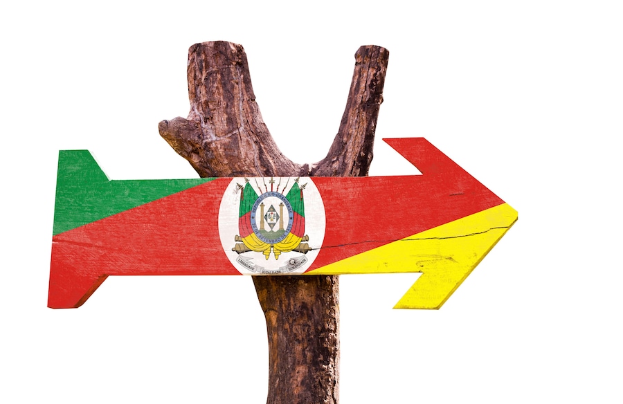 Rio Grande do Sul wooden sign isolated on white