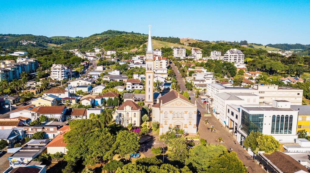 Serafina Correa RS. Aerial view of downtown Serafina Corrêa, Rio Grande do Sul