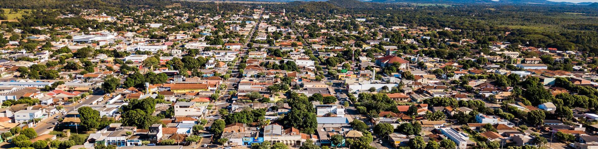 Bonito MS. Aerial view of the city of Bonito, state of Mato Grosso do Sul