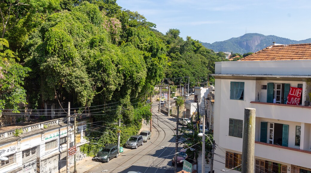Largo do Curvelo in Rio de Janeiro, Brazil - April 27, 2019: Largo do Curvelo located in the neighborhood of Santa Teresa in Rio de Janeiro.